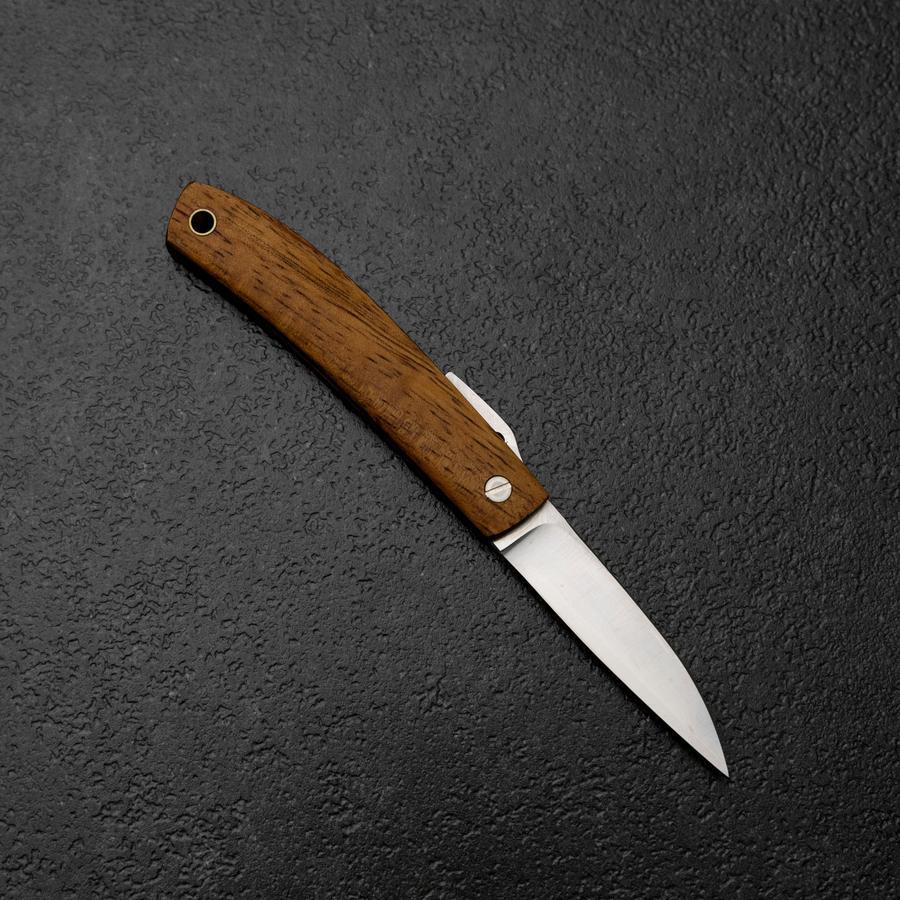 Higonokami VG-10 Outdoor-Messer Hawaiianisches Koaholz 55mm mit Lederscheide