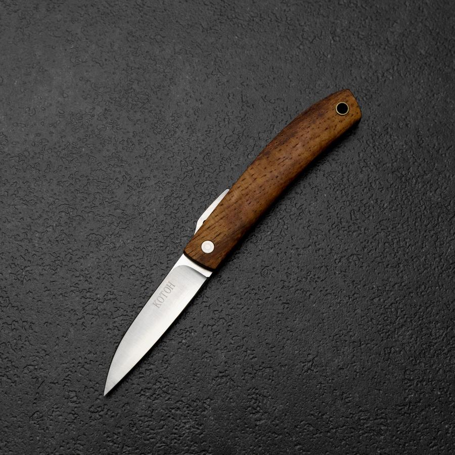 Higonokami VG-10 Outdoor-Messer Hawaiianisches Koaholz 55mm mit Lederscheide - Image 2