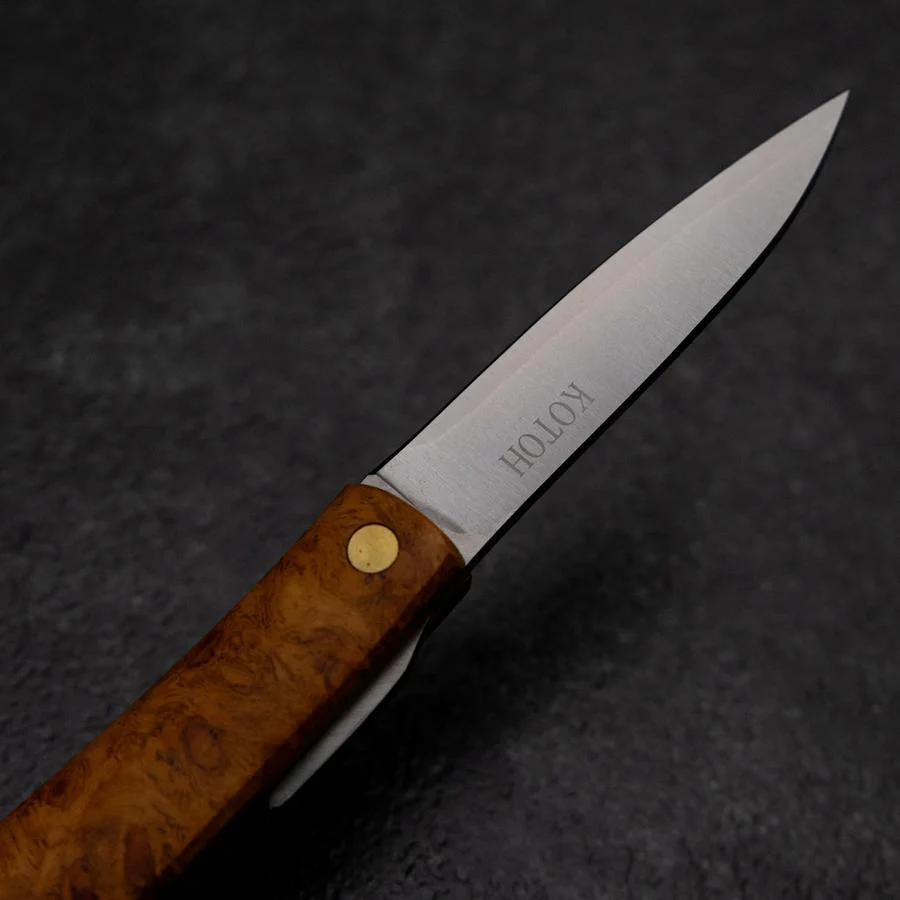 Higonokami VG-10 Quittenholz 60mm mit Leder Scheide - Image 3