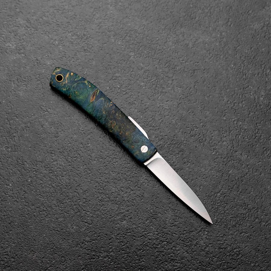 Higonokami VG-10 Outdoor-Messer stabilisiertes Holz 60mm mit Lederscheide