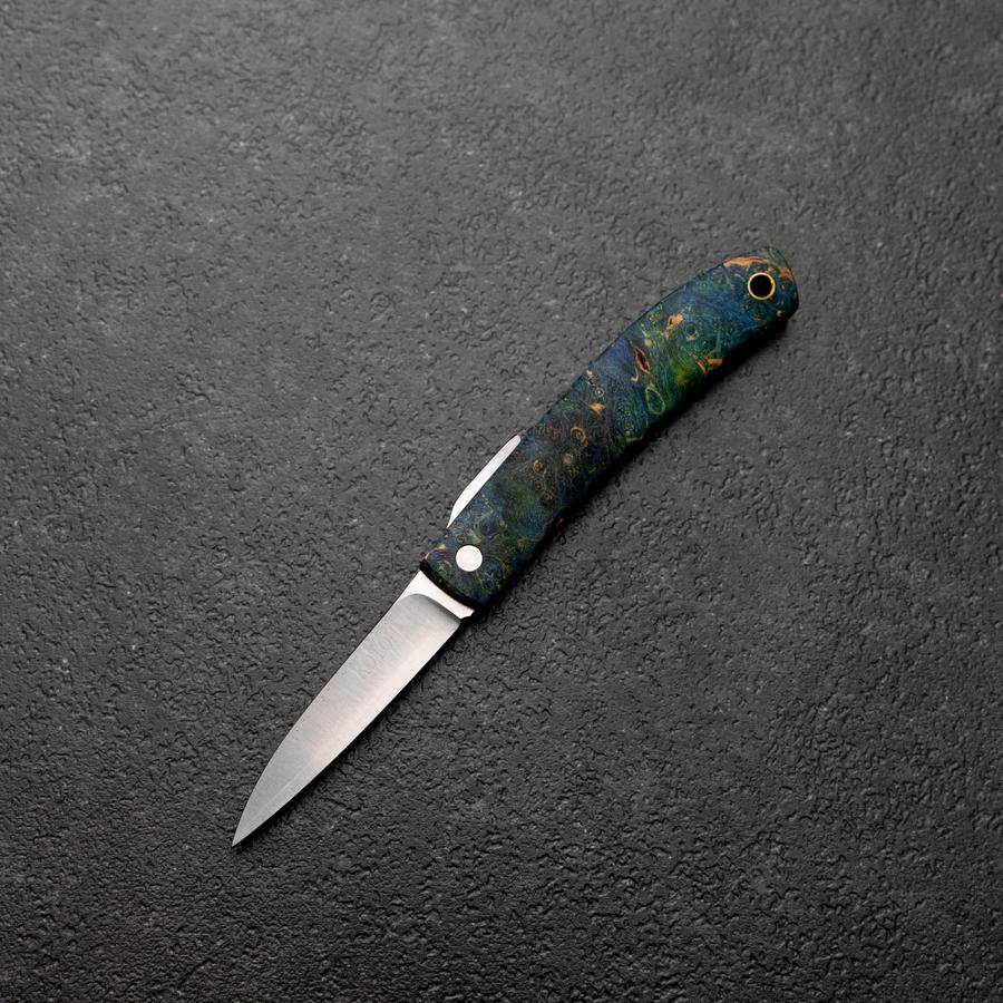 Higonokami VG-10 Outdoor-Messer stabilisiertes Holz 60mm mit Lederscheide - Image 2