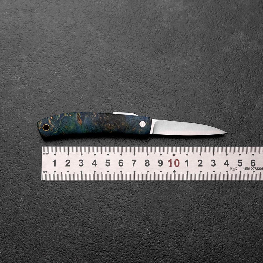 Higonokami VG-10 Outdoor-Messer stabilisiertes Holz 60mm mit Lederscheide - Image 4