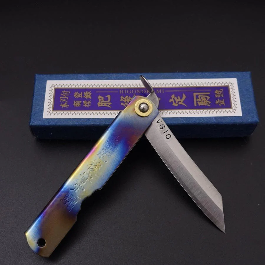 Higonokami VG-10 Titanium Regenbogen 80mm - Image 5