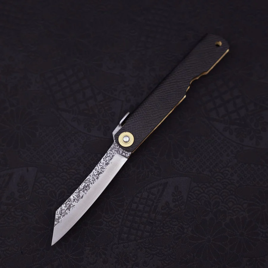 Higonokami VG-10 Tsuchime Schwarzes Leder 100mm - Image 2