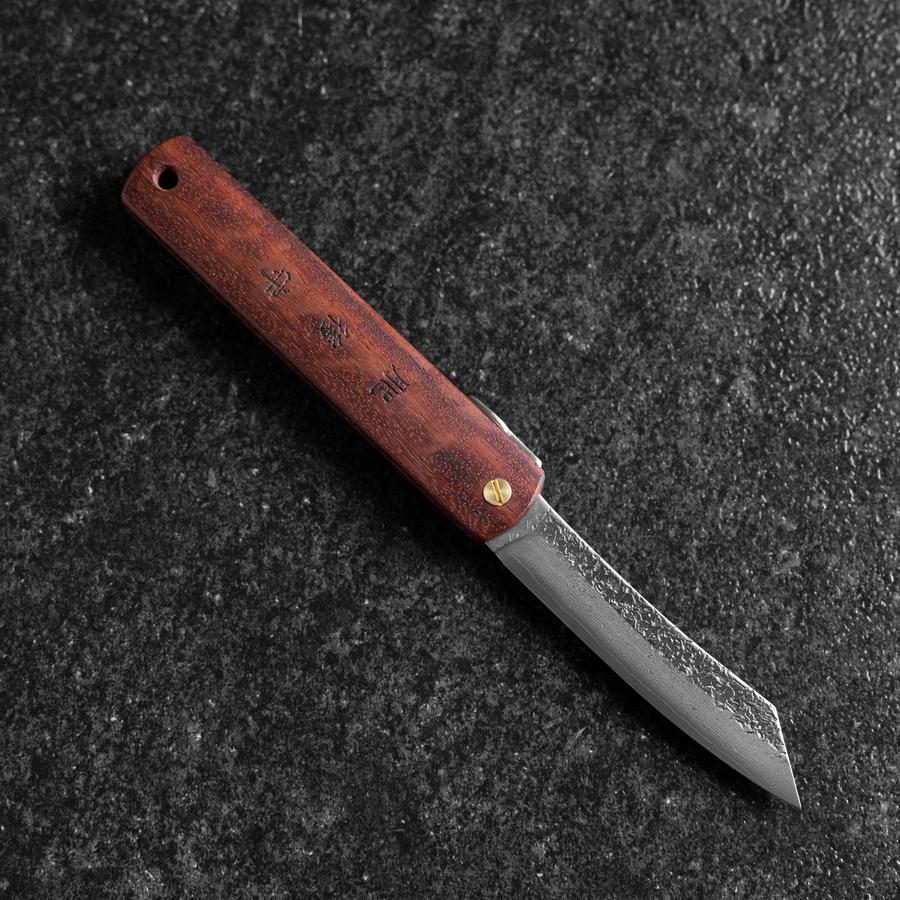 Higonokami VG-10 Tsuchime Rotes Natürliches Holz 100mm