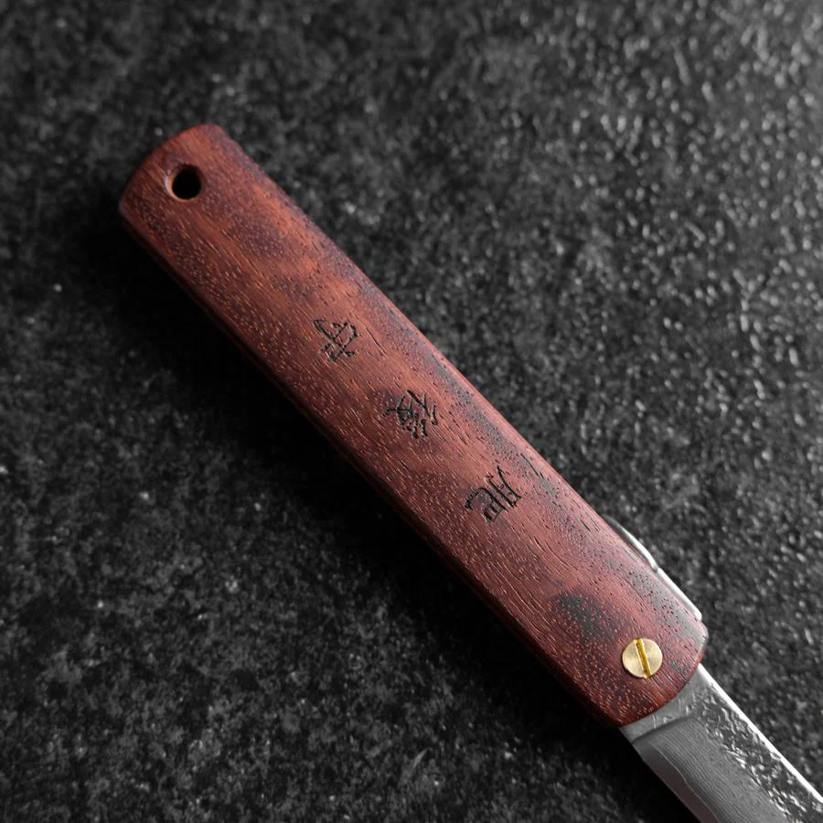 Higonokami VG-10 Tsuchime Rotes Natürliches Holz 100mm - Image 5
