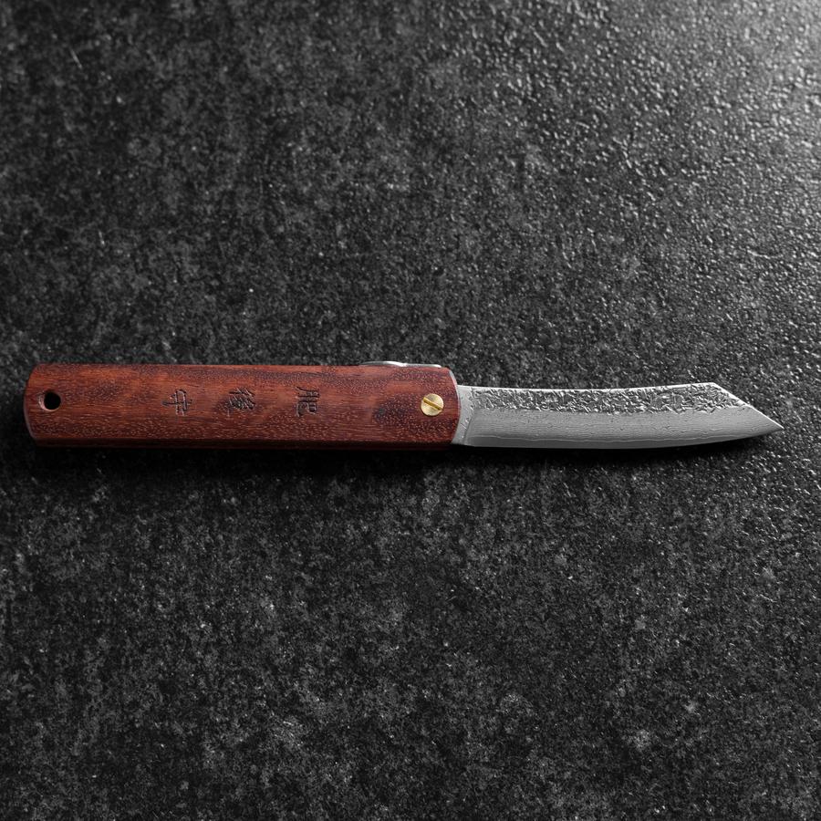 Higonokami VG-10 Tsuchime Rotes Natürliches Holz 100mm - Image 6