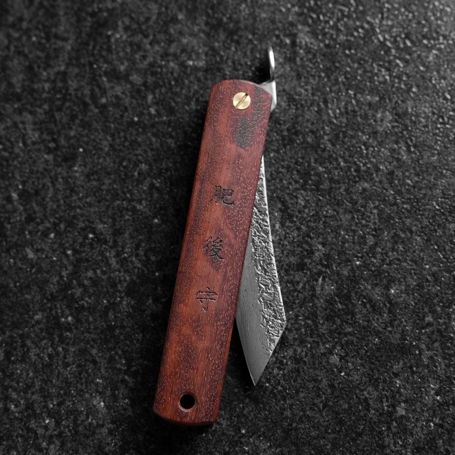 Higonokami VG-10 Tsuchime Rotes Natürliches Holz 100mm - Image 7