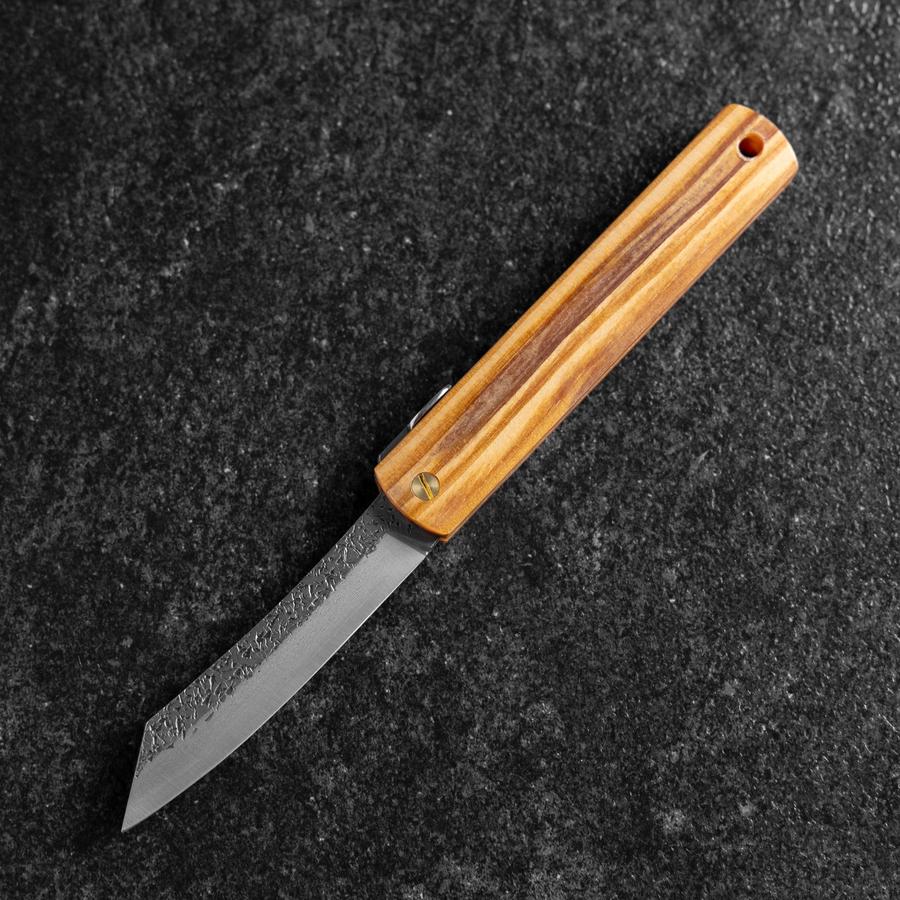 Higonokami VG-10 Tsuchime Gelbes Natürliches Holz 100mm - Image 2