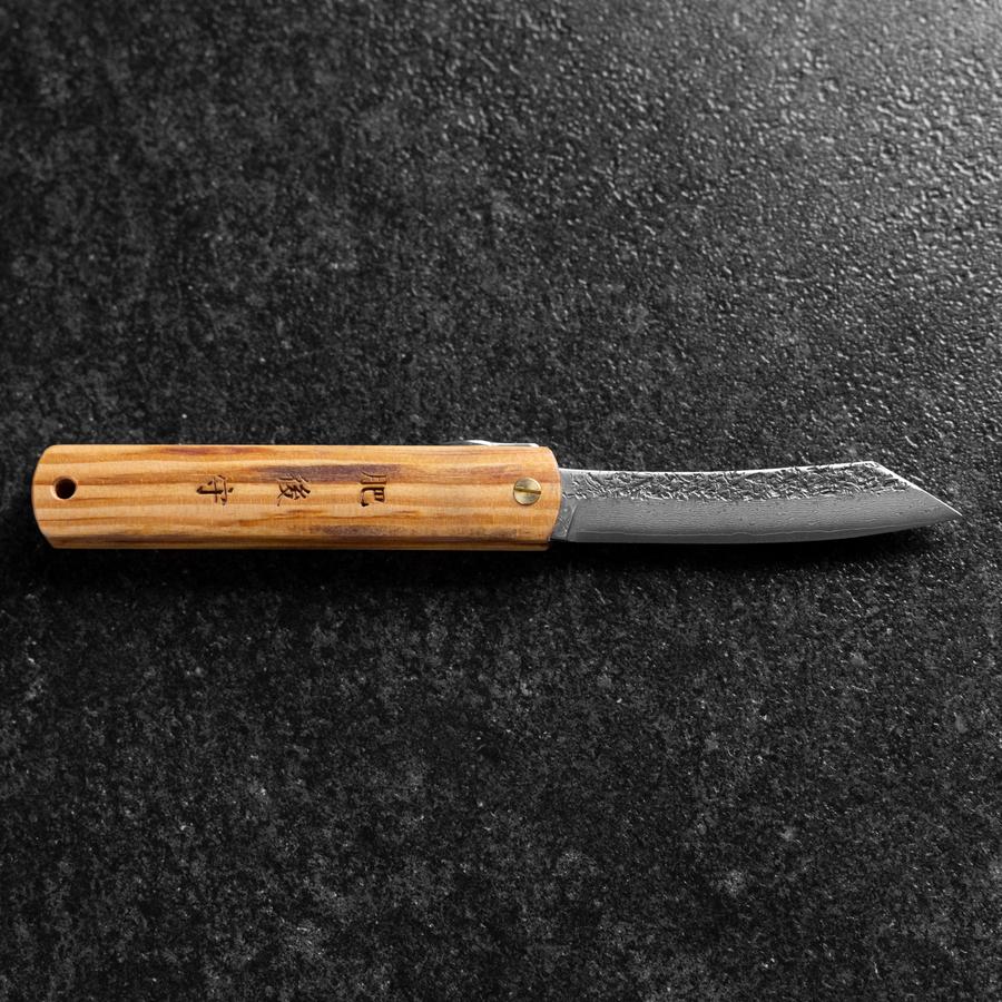 Higonokami VG-10 Tsuchime Gelbes Natürliches Holz 100mm - Image 6