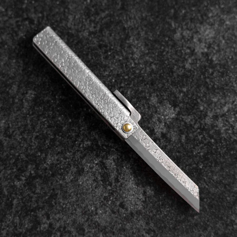Taschenmesser White Steel #2 75mm Carbon Tsuchime Kanagata mit Paulownia-Holzbox