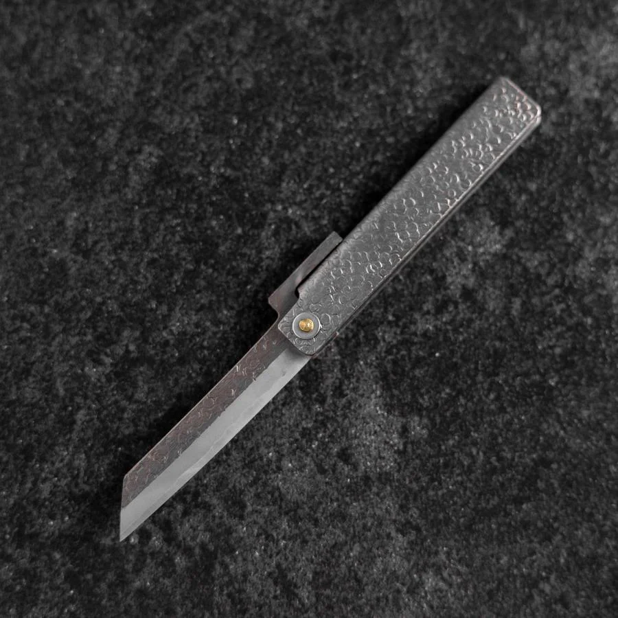 Taschenmesser White Steel #2 75mm Carbon Tsuchime Kanagata mit Paulownia-Holzbox - Image 2