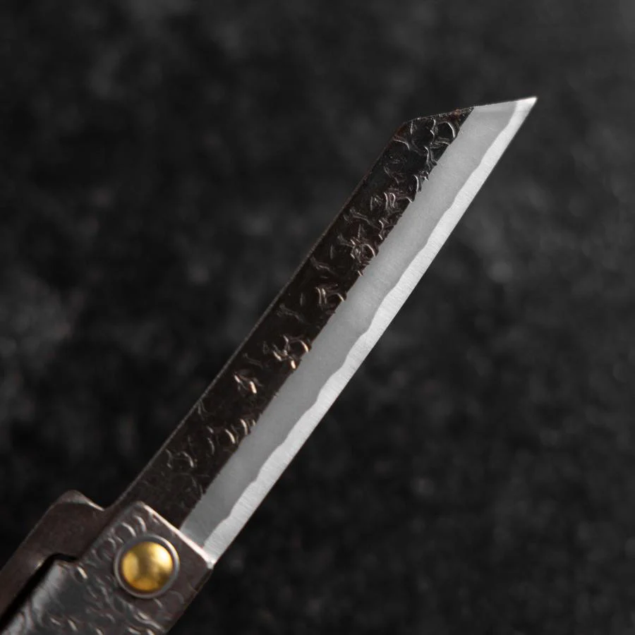 Taschenmesser White Steel #2 75mm Carbon Tsuchime Kanagata mit Paulownia-Holzbox - Image 3
