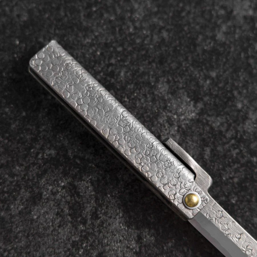 Taschenmesser White Steel #2 75mm Carbon Tsuchime Kanagata mit Paulownia-Holzbox - Image 5