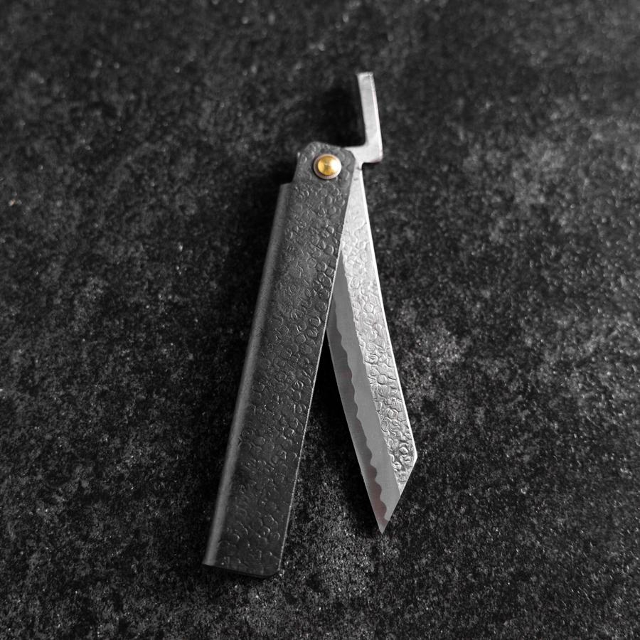 Taschenmesser White Steel #2 90mm Carbon Tsuchime Knifegata Schwarz mit Paulownia Holz-Box - Image 7