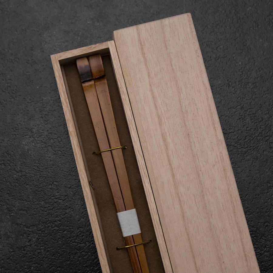 Kagoshima Bambus Braune Essstäbchen 230mm mit Paulownia-Holzbox - Image 3