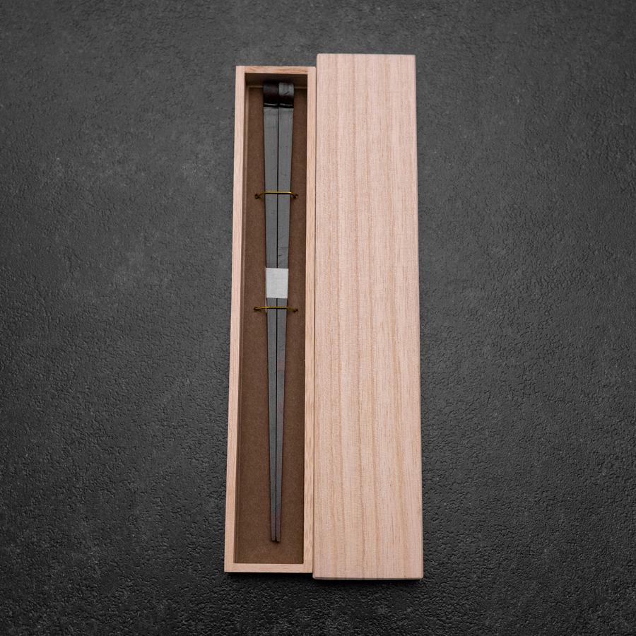 Kagoshima Bambus Schwarze Essstäbchen 230mm mit Paulownia-Holzbox