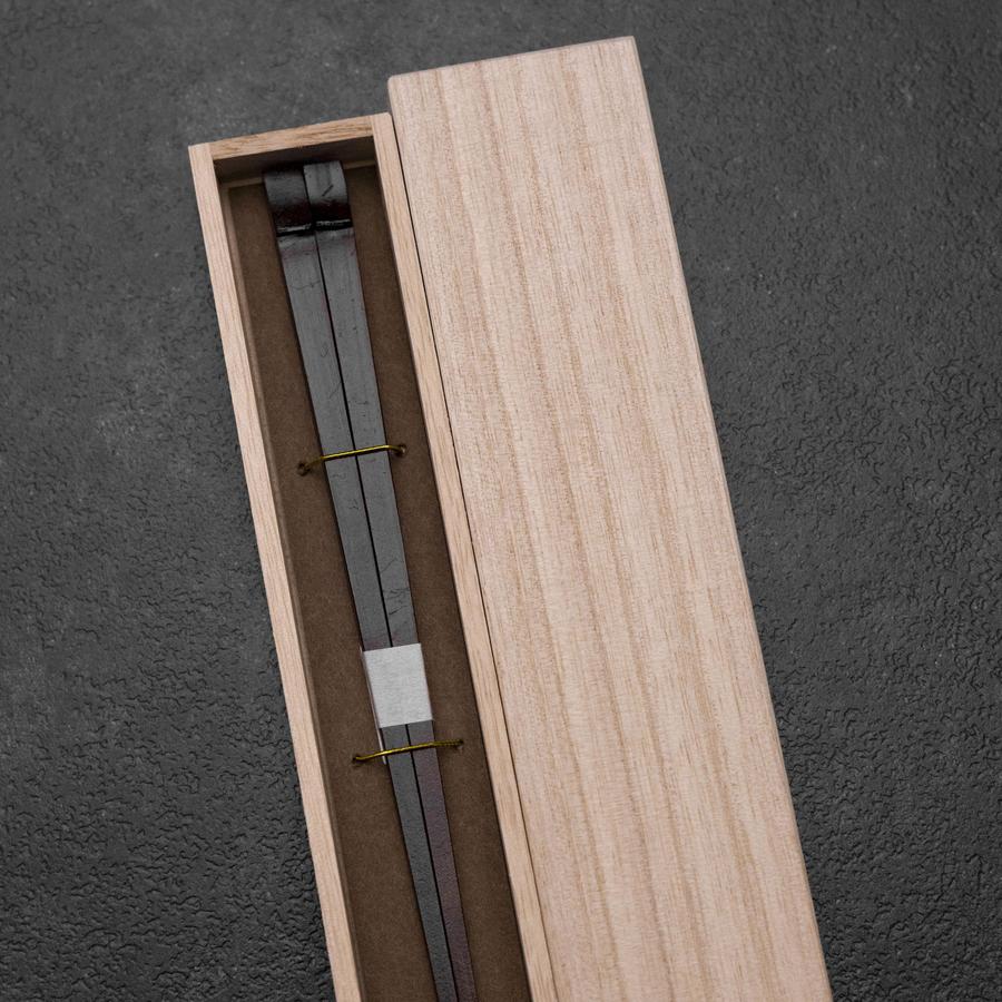 Kagoshima Bambus Schwarze Essstäbchen 230mm mit Paulownia-Holzbox - Image 3