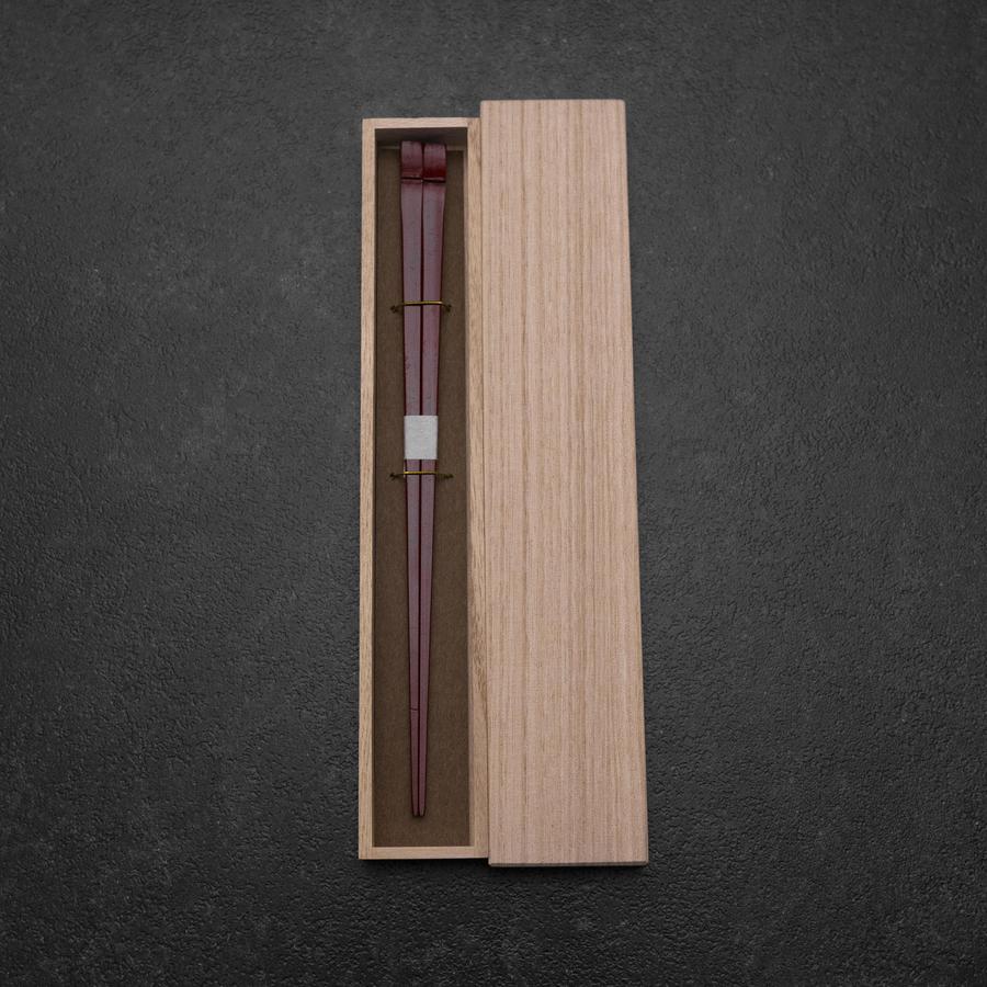 Kagoshima Bambus Rote Essstäbchen 230mm mit Paulownia-Holzbox