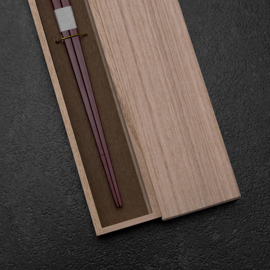 Kagoshima Bambus Rote Essstäbchen 230mm mit Paulownia-Holzbox - Image 2