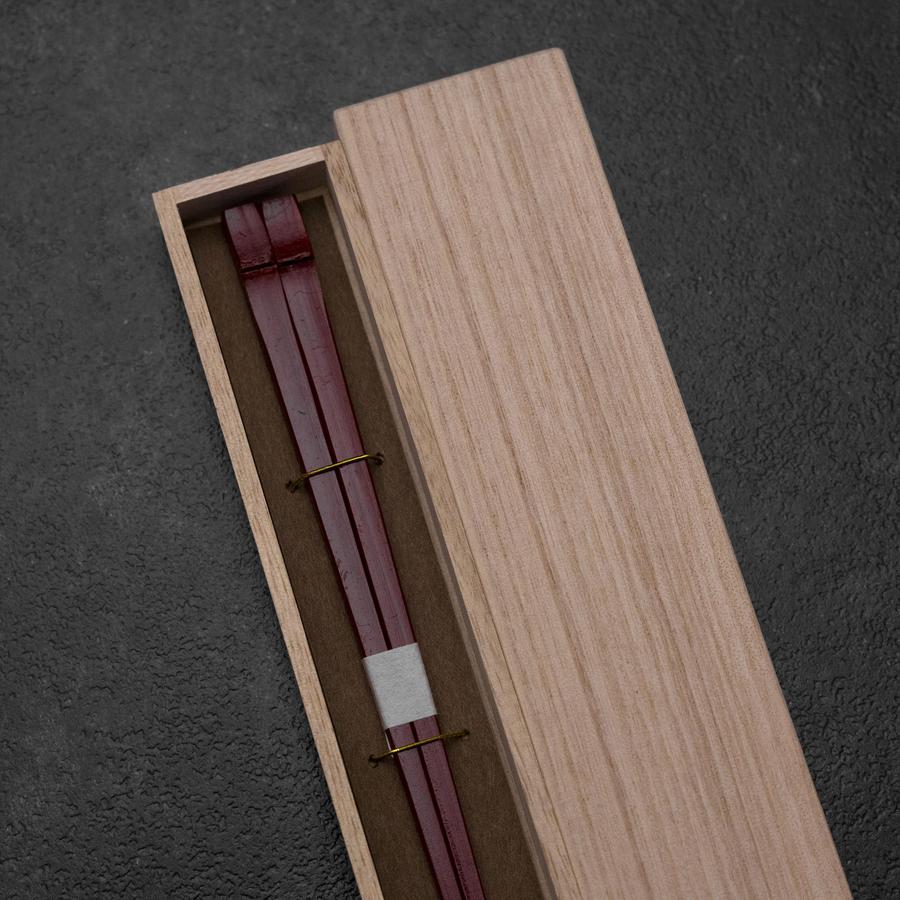 Kagoshima Bambus Rote Essstäbchen 230mm mit Paulownia-Holzbox - Image 3