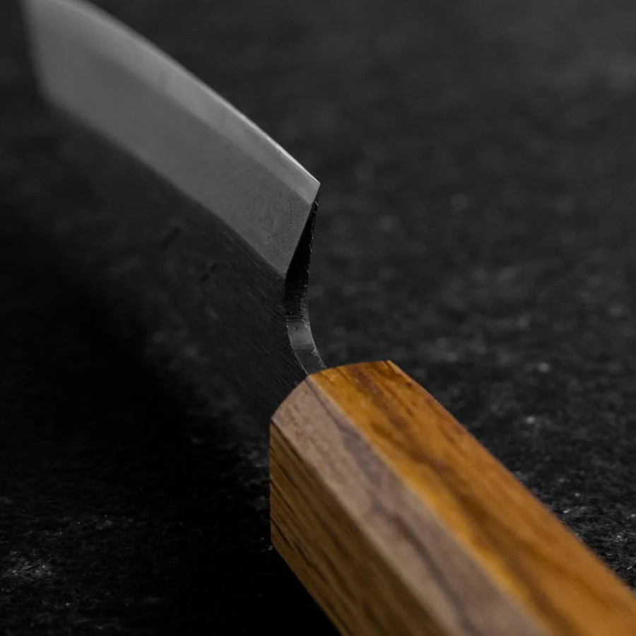 Kaisaki White Steel #2 Kurouchi Eichenholz Griff 105mm - Image 4