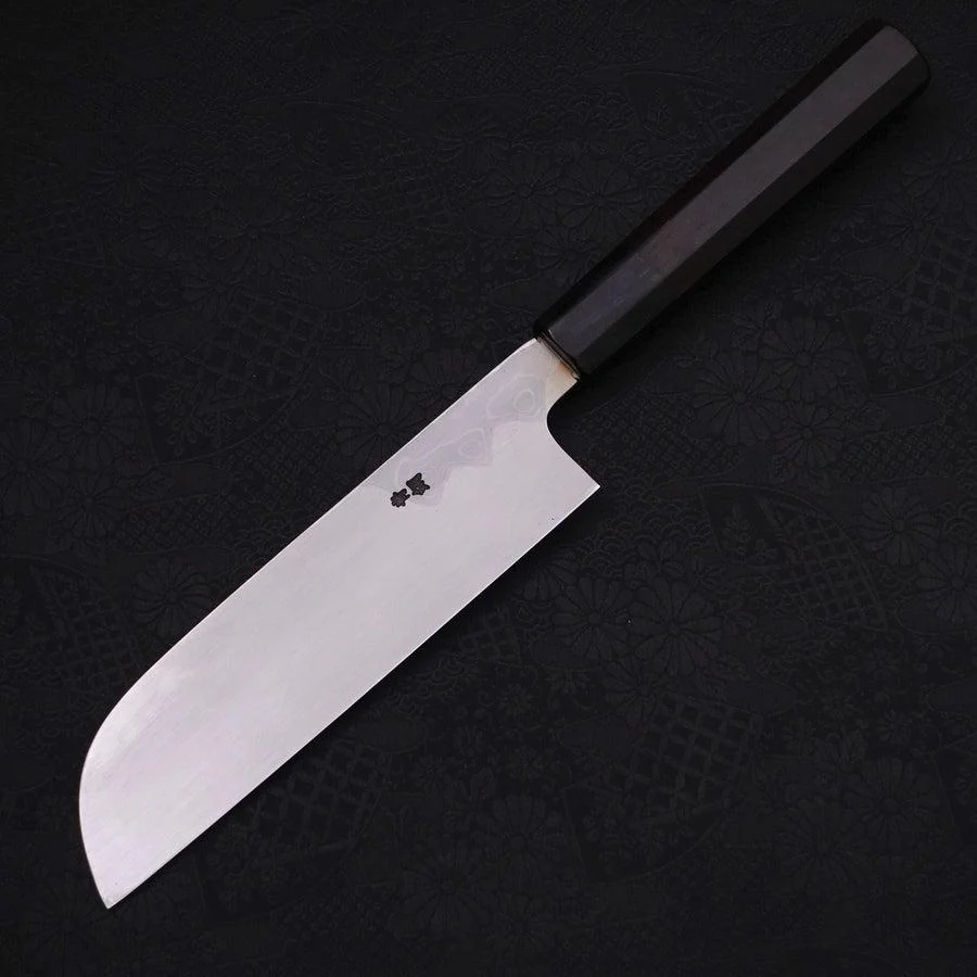 Kama Usuba (Kansai) Blue Steel #2 Suminagashi Büffelhorn und Ebenholz Griff 180mm - Image 2