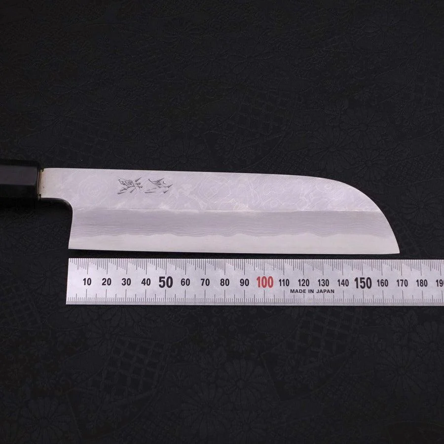 Kama Usuba (Kansai) Blue Steel #2 Suminagashi Büffelhorn und Ebenholz Griff 180mm - Image 7
