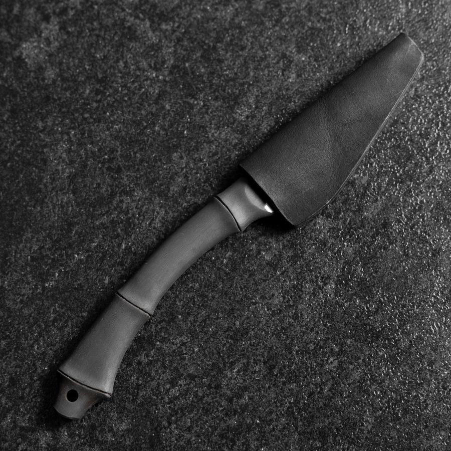 Kiridashi Messer D2 Poliert Edelstahl Bambus Design Griff 70mm mit Lederscheide - Image 7