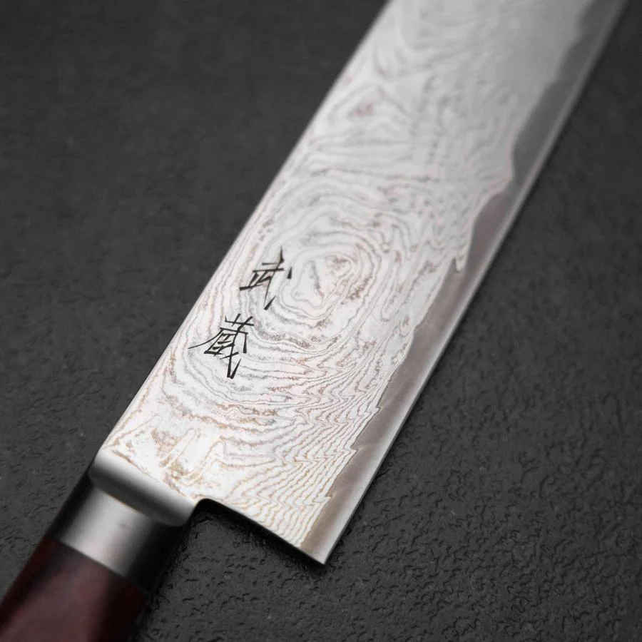 Kiritsuke AUS-10 Damast Roter Westlicher Griff 210mm - Image 3