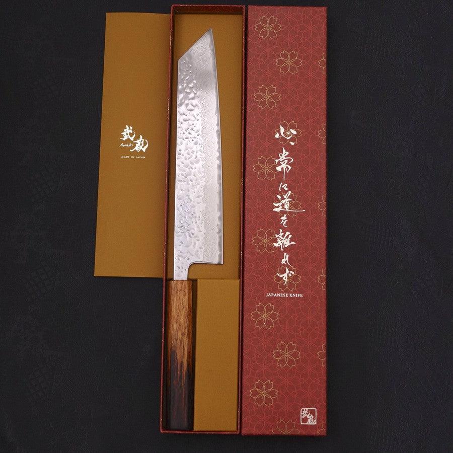 Kiritsuke AUS-10 Kagami Tsuchime Damast Yaki Urushi Griff 240mm - Image 8
