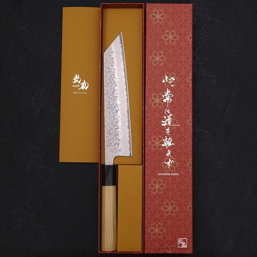 Kiritsuke AUS-10 Tsuchime Damast Büffelhorn und Magnolienholz Griff 210mm - Image 8