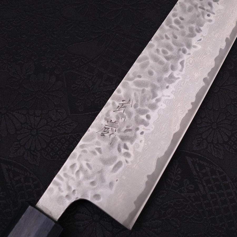 Kiritsuke AUS-10 Tsuchime Damast Dunkelblauer Urushi Griff 210mm - Image 3