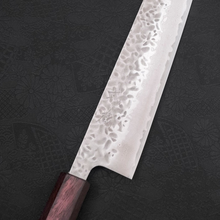 Kiritsuke AUS-10 Tsuchime Damast Lila Urushi Griff 210mm - Image 3