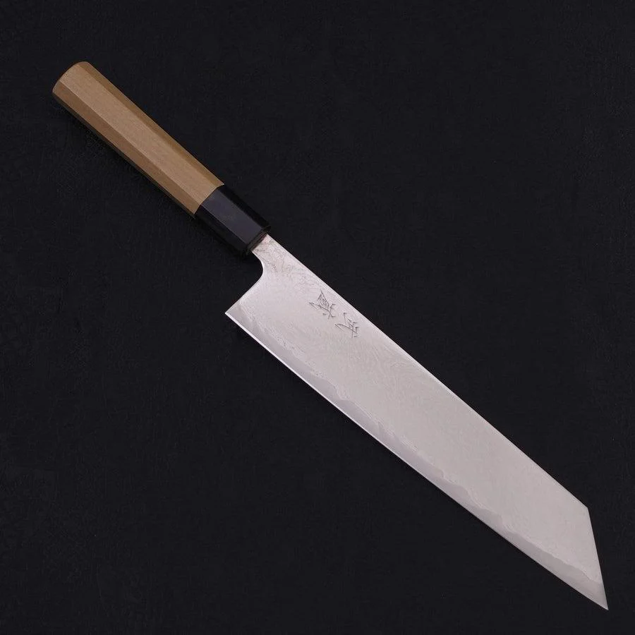 Kiritsuke AUS-10 Wellen-Nickel Damast Büffelhorn und Magnolienholz Griff 240mm