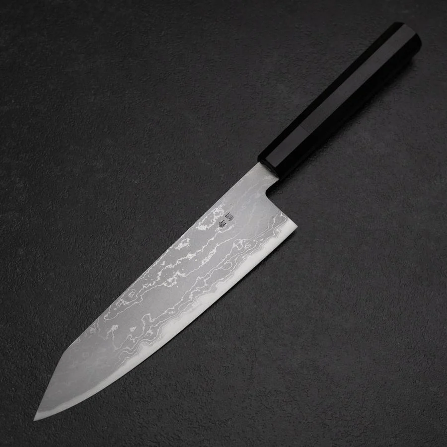 Kiritsuke Blue Steel #2 Damast Büffelhorn und Ebenholz Griff 200mm - Image 2