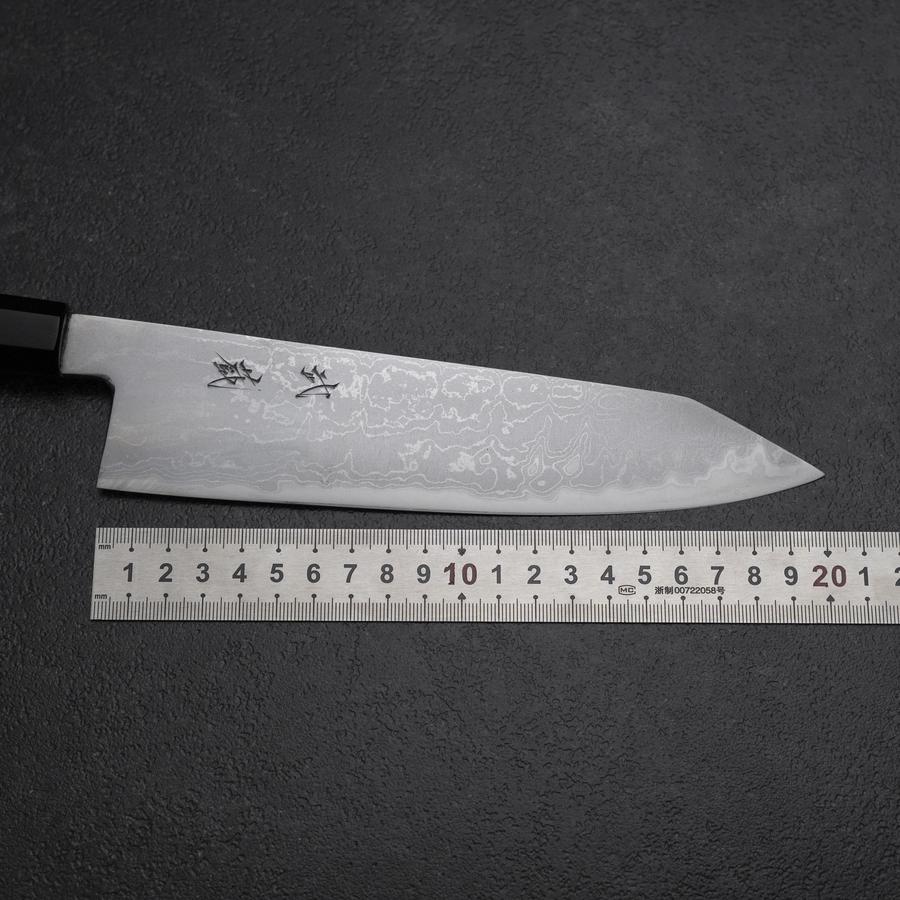 Kiritsuke Blue Steel #2 Damast Büffelhorn und Ebenholz Griff 200mm - Image 7