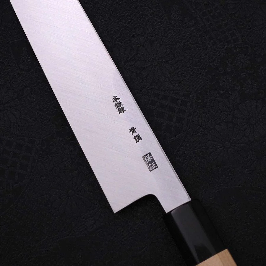 Kiritsuke Blue Steel #2 Kasumi Büffelhorn und Magnolienholz Griff 240mm - Image 3