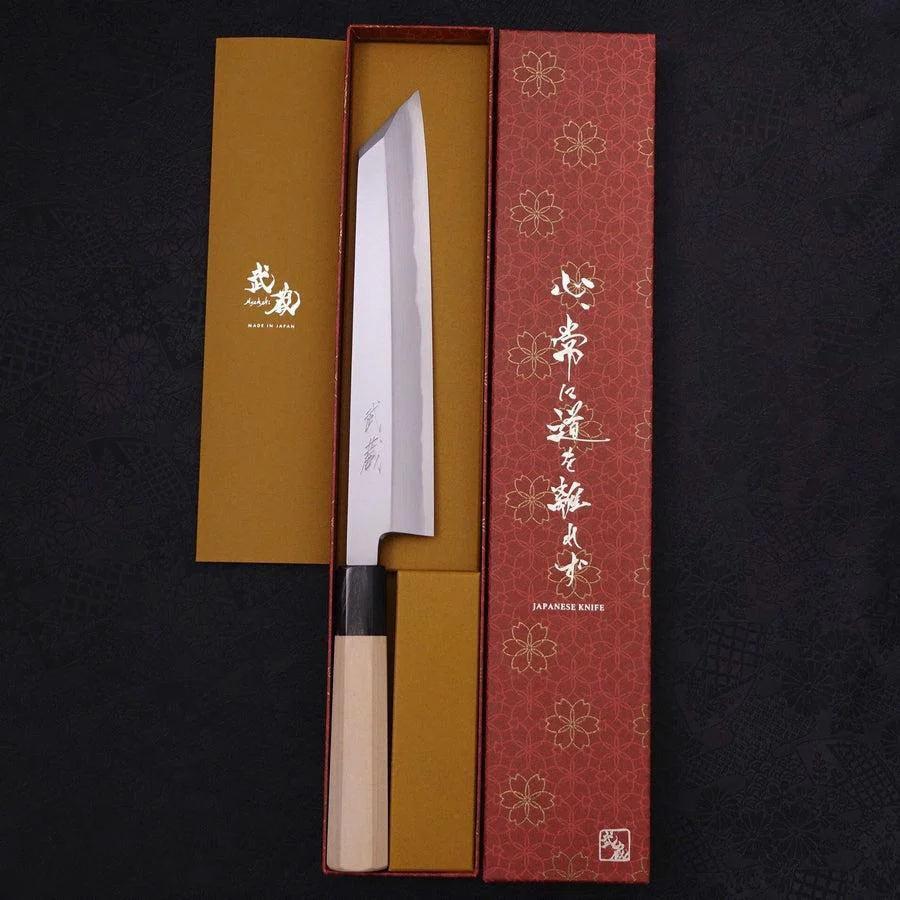 Kiritsuke Blue Steel #2 Kasumi Büffelhorn und Magnolienholz Griff 240mm - Image 8