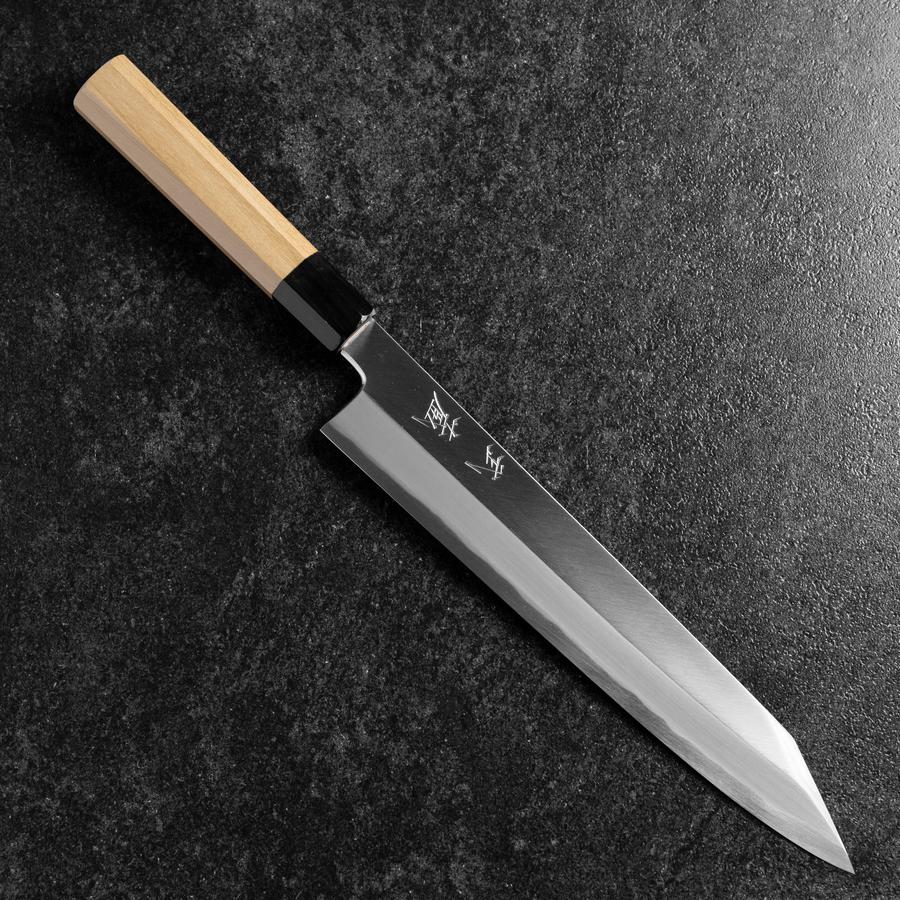 Kiritsuke Blue Steel #2 Kasumi Büffelhorn und Magnolienholz Griff 270mm
