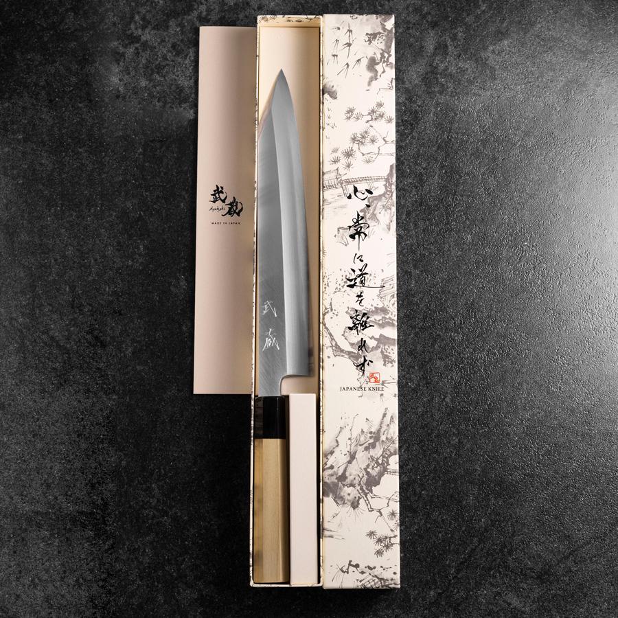 Kiritsuke Blue Steel #2 Kasumi Büffelhorn und Magnolienholz Griff 270mm - Image 8