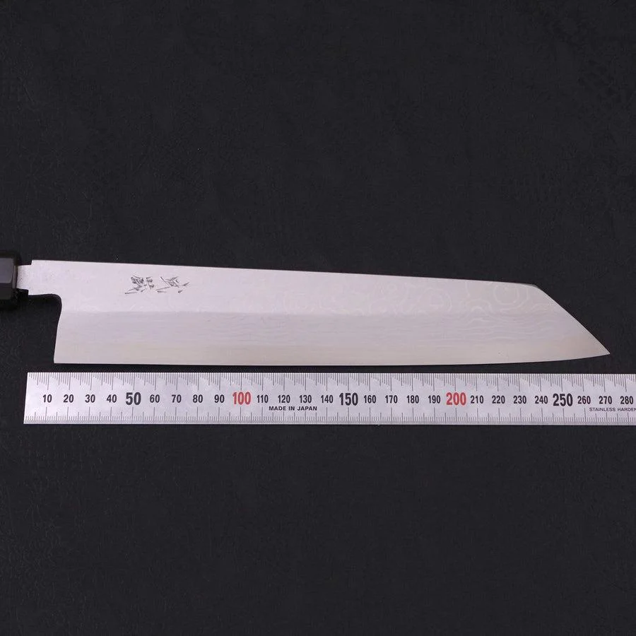 Kiritsuke Blue Steel #2 Suminagashi Büffelhorn und Ebenholz Griff 270mm - Image 7