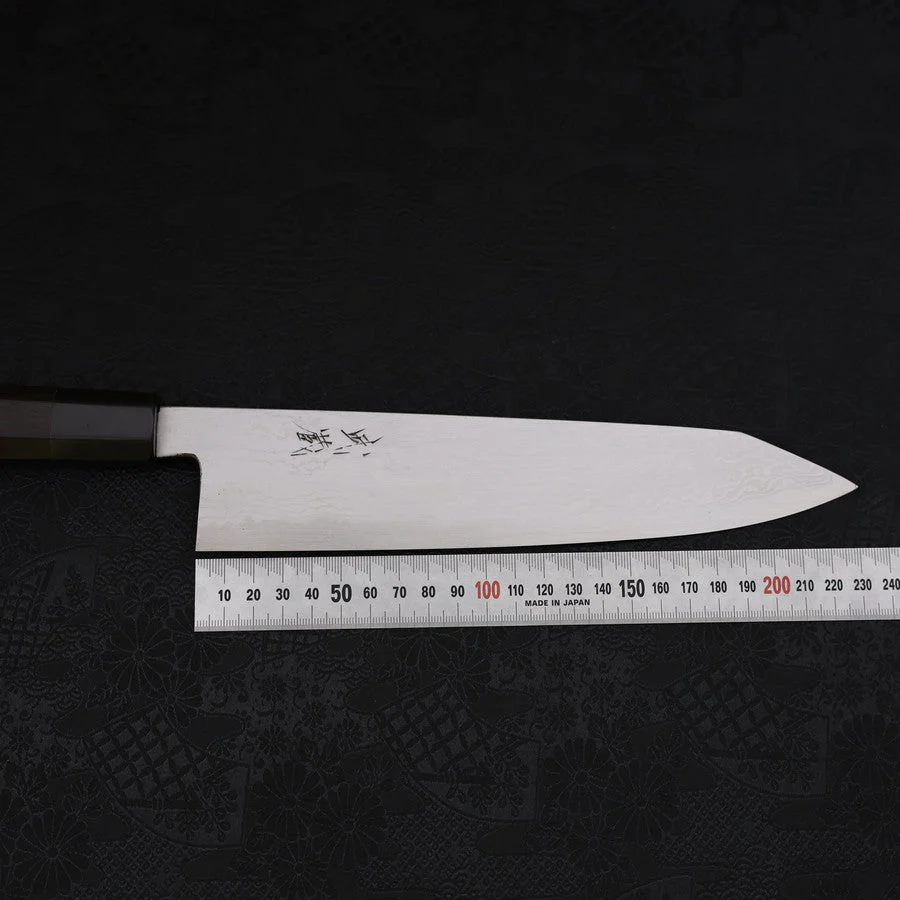 Kiritsuke Blue Steel #2 Suminagashi Büffelhorn und Ebenholz Griff 240mm - Image 7