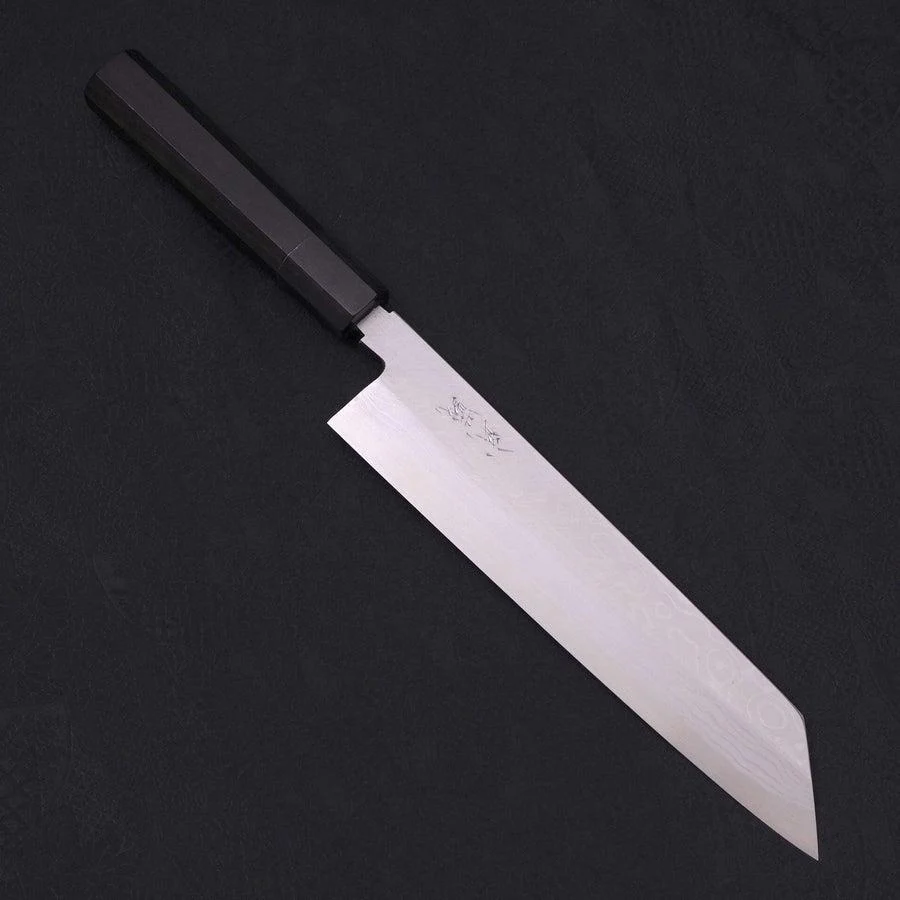 Kiritsuke Blue Steel #2 Suminagashi Büffelhorn und Ebenholz Griff 240mm