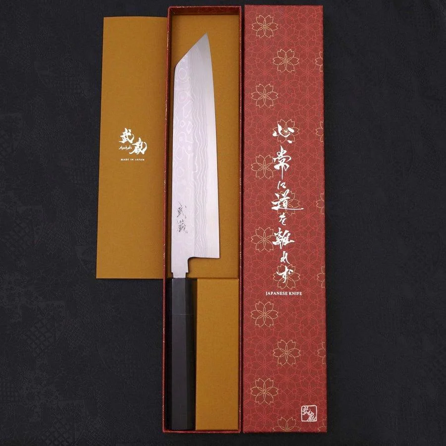 Kiritsuke Blue Steel #2 Suminagashi Büffelhorn und Ebenholz Griff 240mm - Image 8