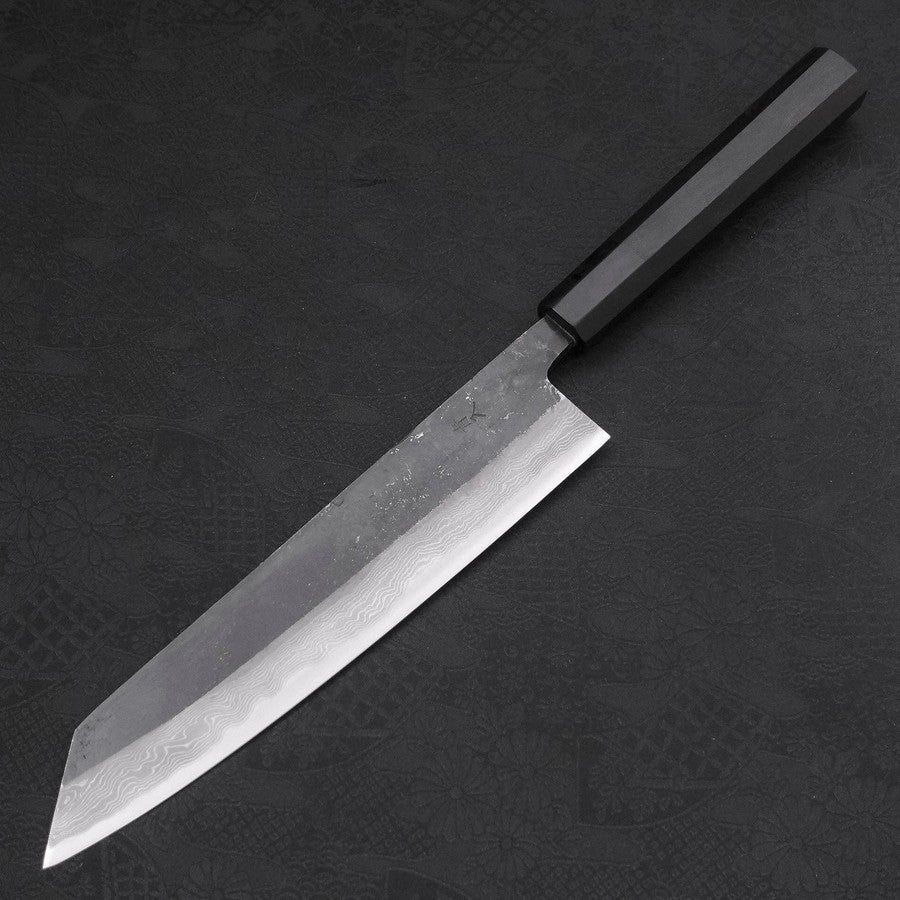 Kiritsuke Blue Steel #2 Kurouchi Damast Büffelhorn und Ebenholz Griff 210mm - Image 2