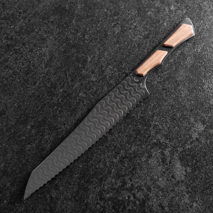 Kiritsuke Brotmesser VG-10 Kagami Damast Ahornholz Griff 210mm - Schwarz - Image 2