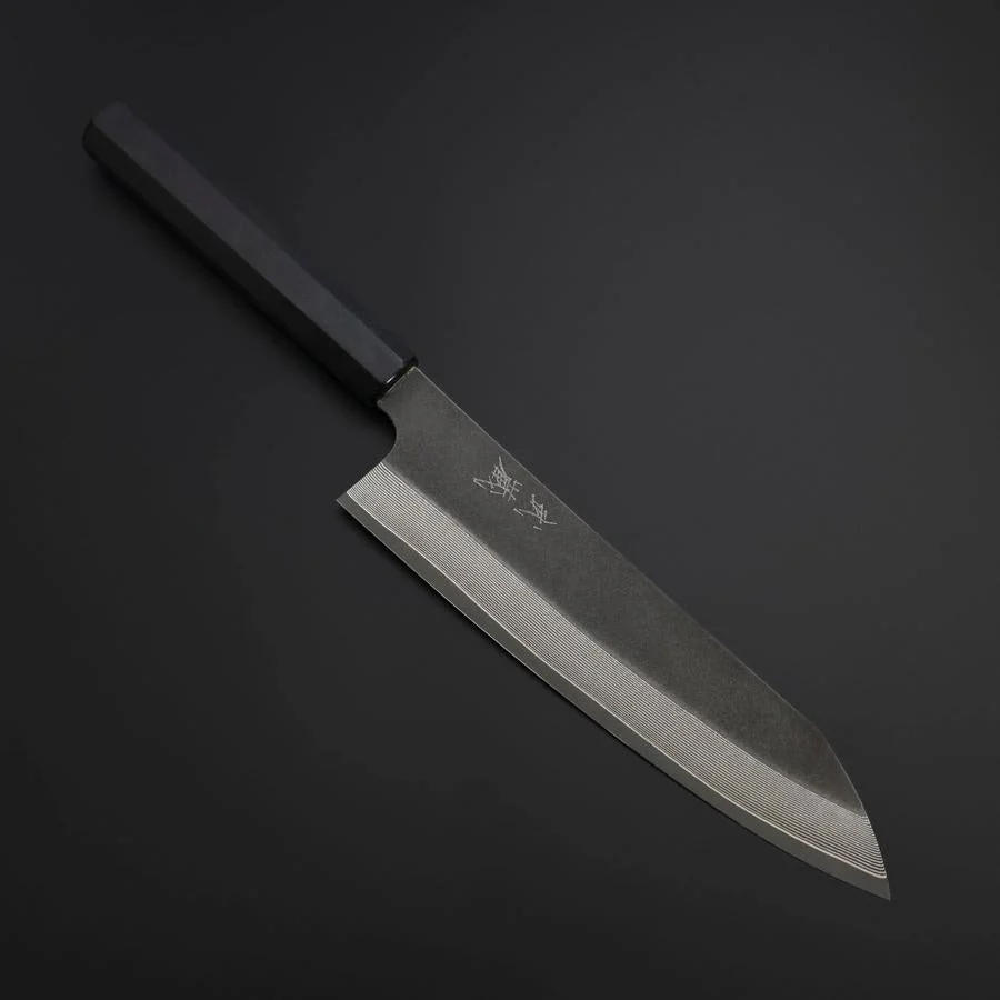 Kiritsuke Kobalt Edelstahl HRC62 Kurouchi Damast Büffelhorn und Ebenholz Griff 210mm