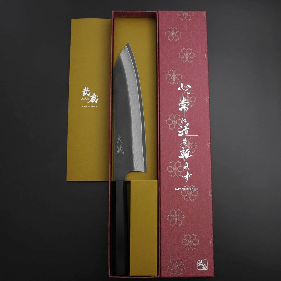 Kiritsuke Kobalt Edelstahl HRC62 Kurouchi Damast Büffelhorn und Ebenholz Griff 210mm - Image 7