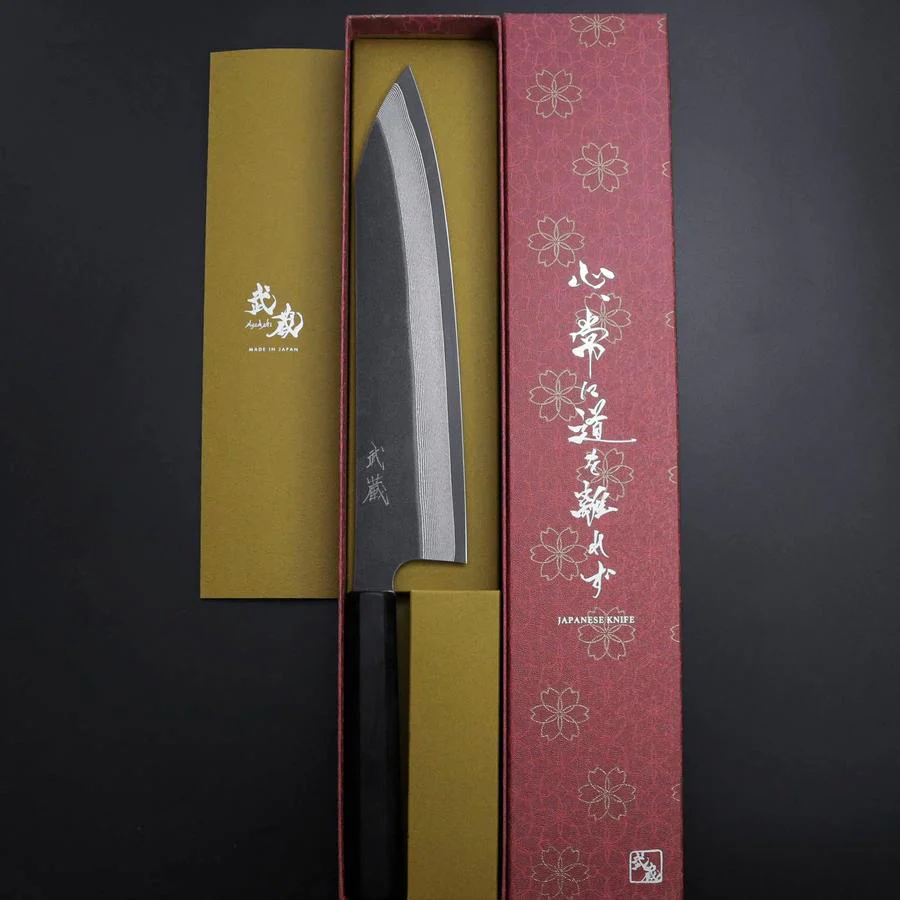 Kiritsuke Kobalt Edelstahl HRC62 Kurouchi Damast Büffelhorn und Ebenholz Griff 240mm - Image 7